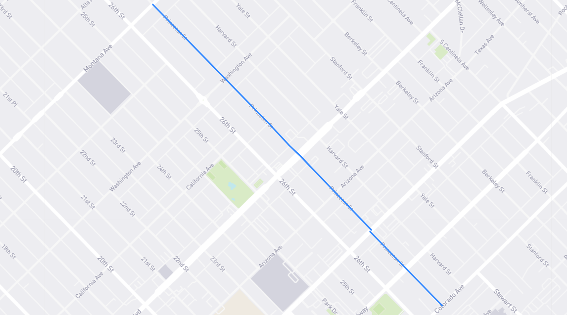 Map of Princeton Street in Los Angeles County, California