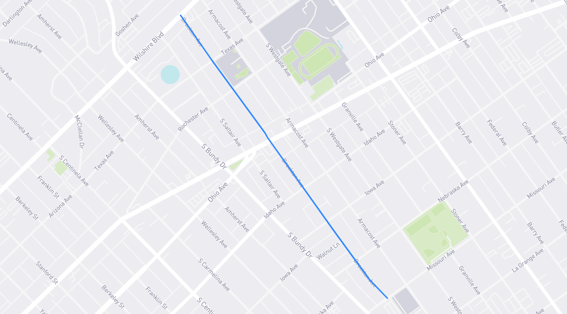 Map of Brockton Avenue in Los Angeles County, California