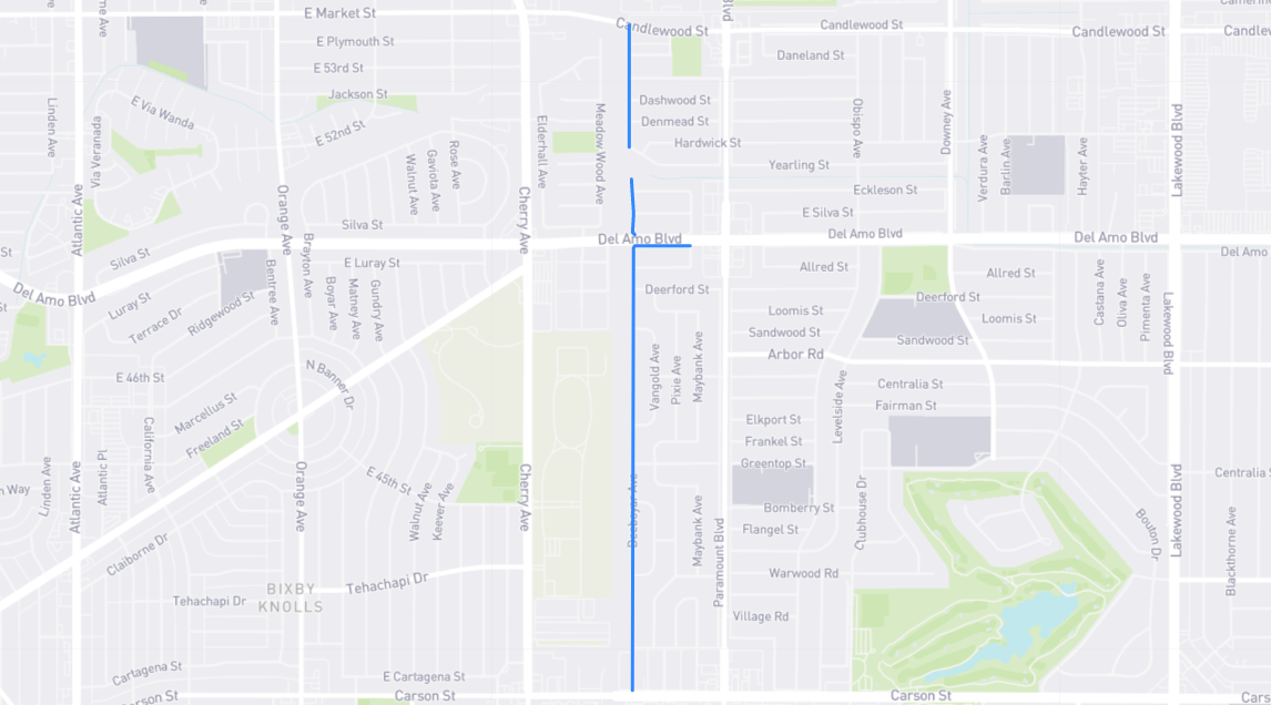 Map of Deeboyar Avenue in Los Angeles County, California