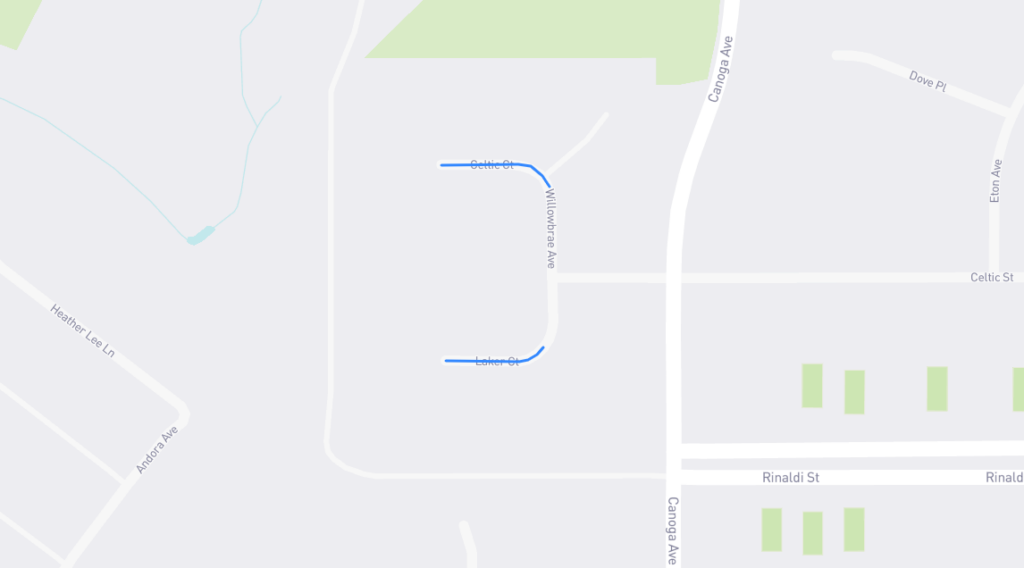 Laker Court/Celtic Court L A Street Names