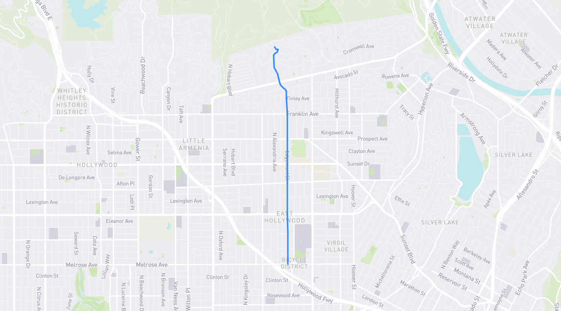 Map of Edgemont Street in Los Angeles County, California