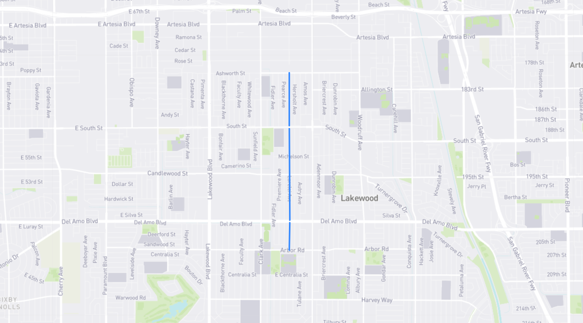 Map of Lorelei Avenue in Los Angeles County, California