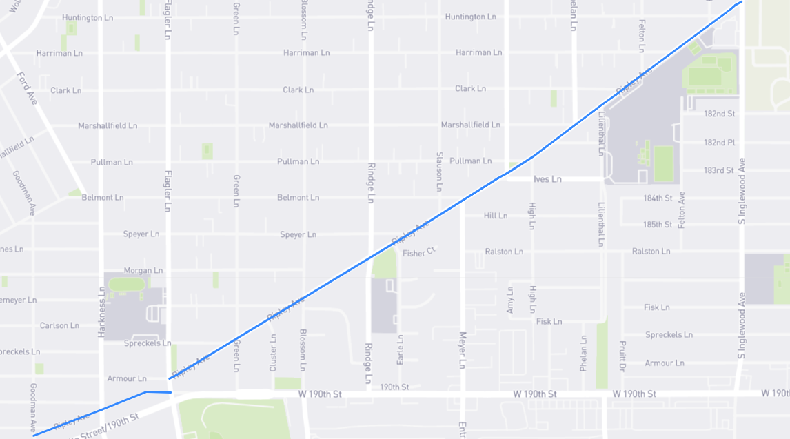 Map of Ripley Avenue in Los Angeles County, California