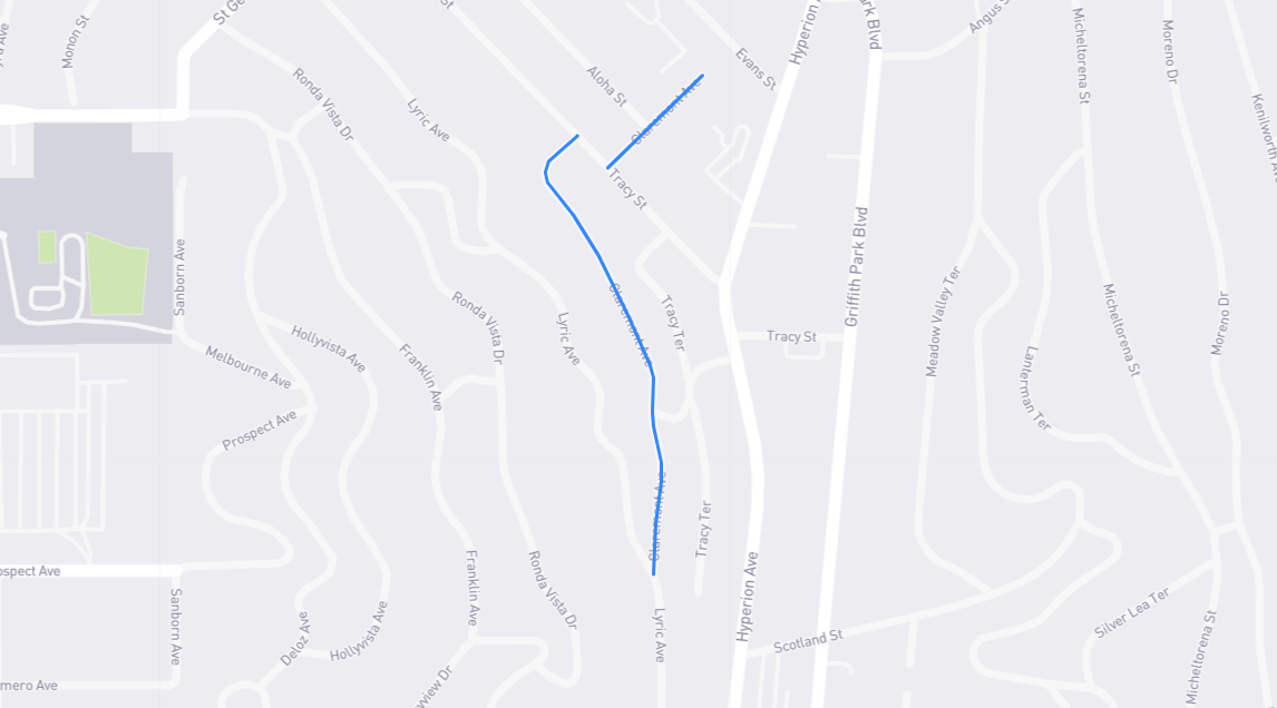 Map of Claremont Avenue in Los Angeles County, California