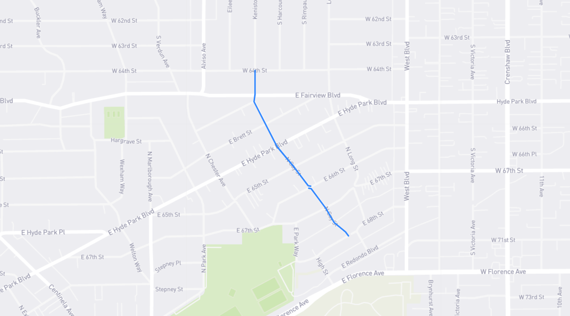 Map of Gay Street in Los Angeles County, California