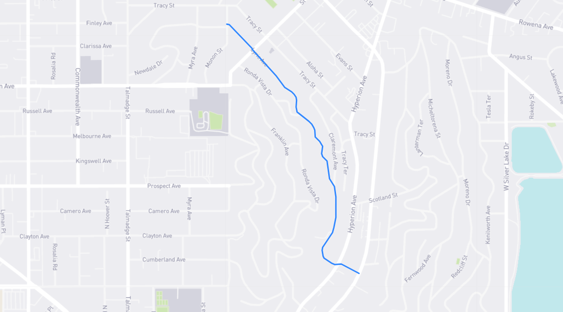 Map of Lyric Avenue in Los Angeles County, California
