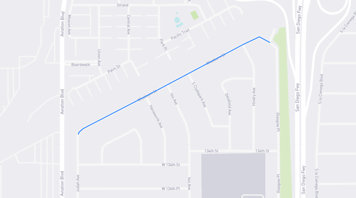 Map of Wiseburn Street in Los Angeles County, California