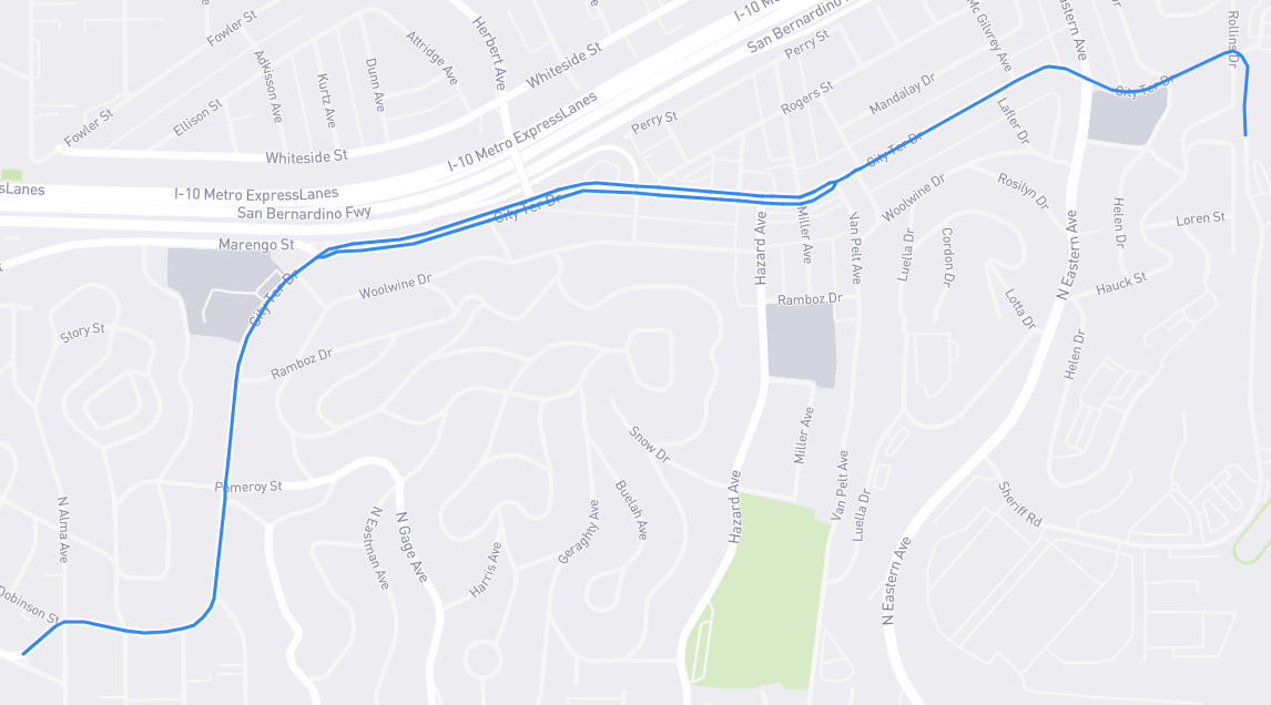 Map of City Terrace Drive in Los Angeles County, California