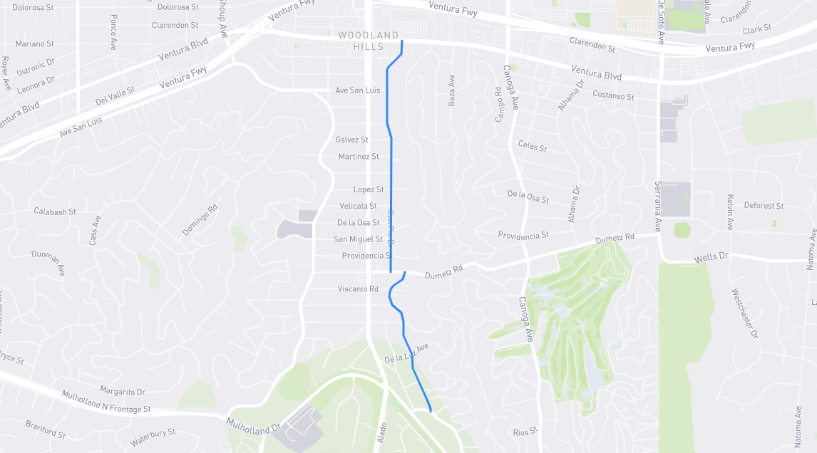 Map of Don Pio Drive in Los Angeles County, California