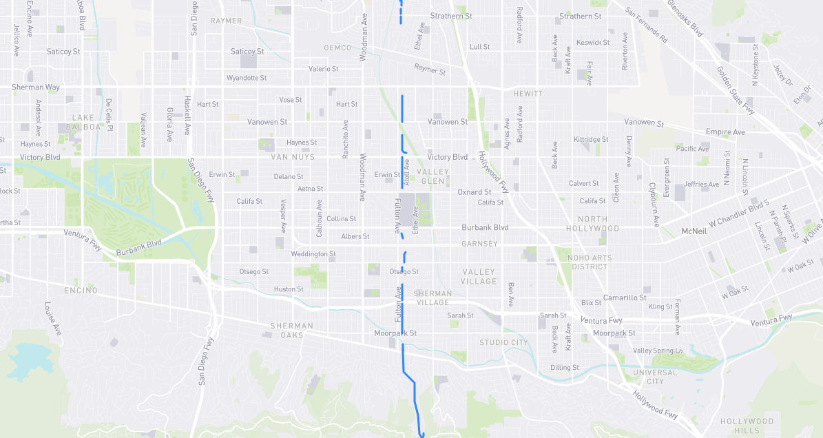 Map of Longridge Avenue in Los Angeles County, California