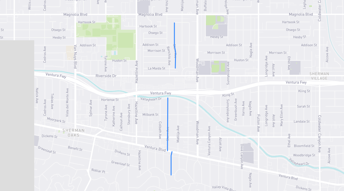 Map of Stern Avenue in Los Angeles County, California