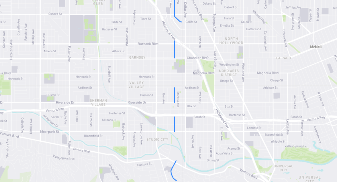 Map of Carpenter Avenue in Los Angeles County, California