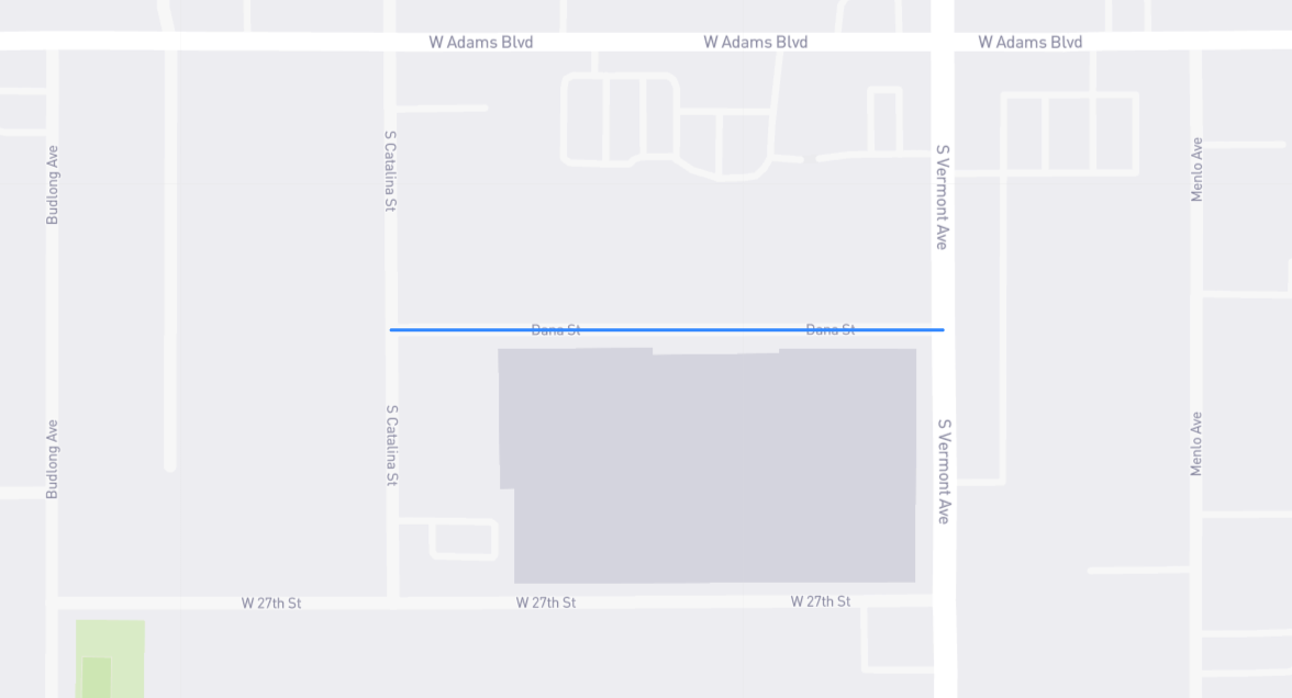 Map of Dana Street in Los Angeles County, California