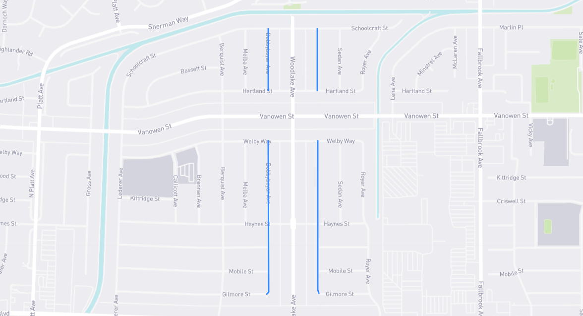 Map of Dannyboyar Avenue in Los Angeles County, California