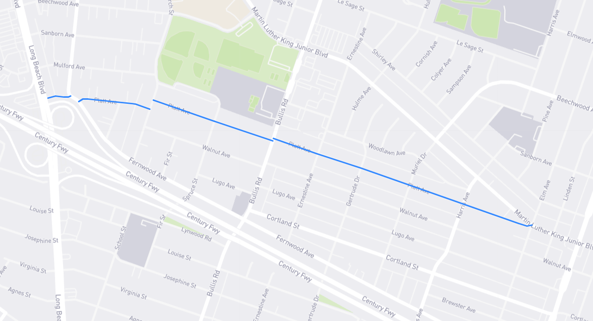 Map of Platt Avenue in Los Angeles County, California
