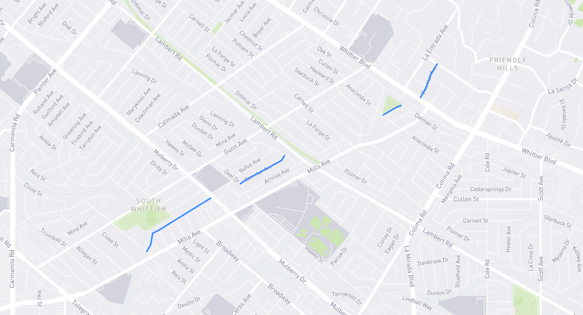Map of Ben Hur Avenue in Los Angeles County, California