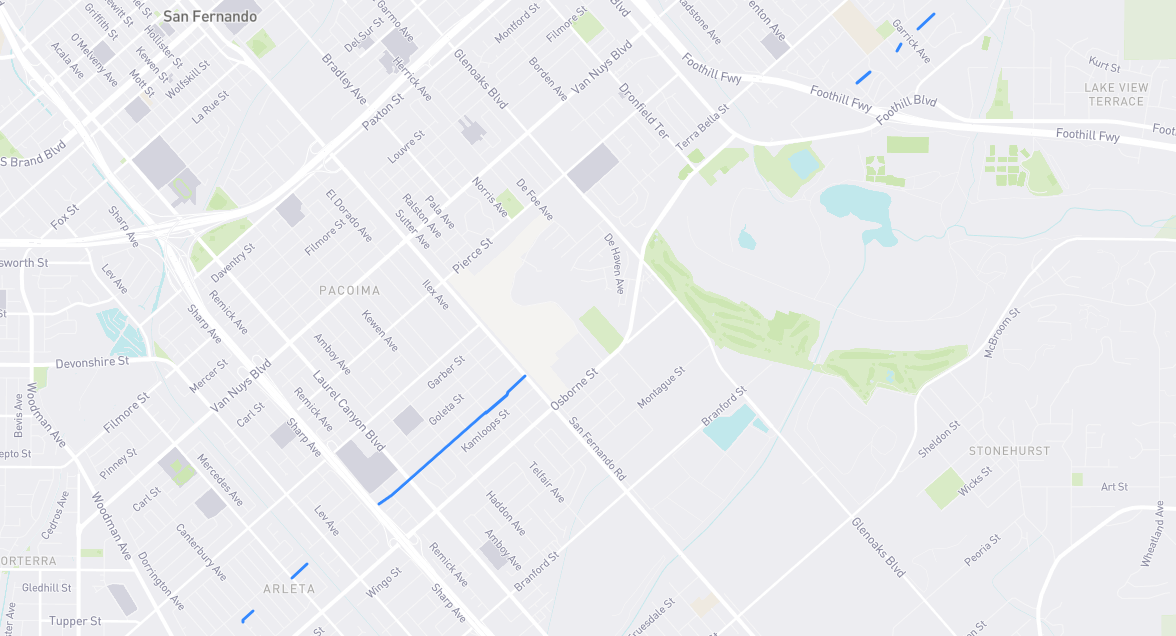 Map of Kelowna Street in Los Angeles County, California