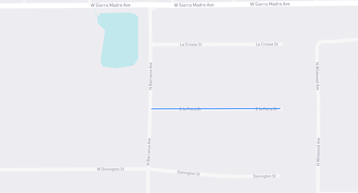 Map of La Fetra Drive in Los Angeles County, California