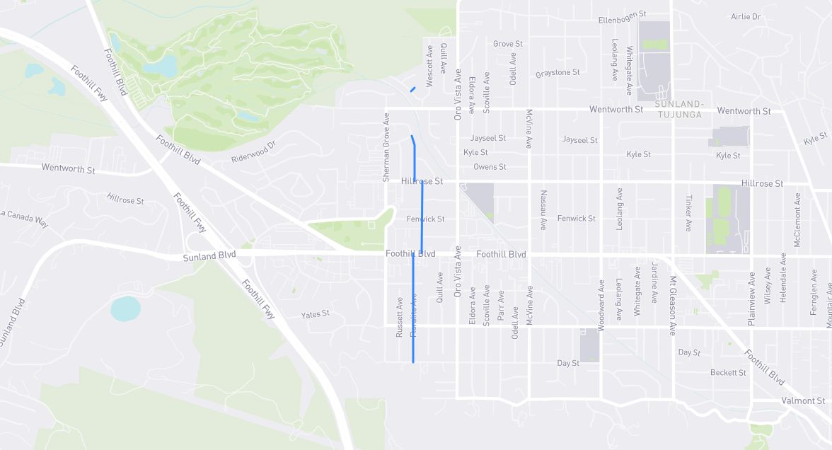 Map of Floralita Avenue in Los Angeles County, California