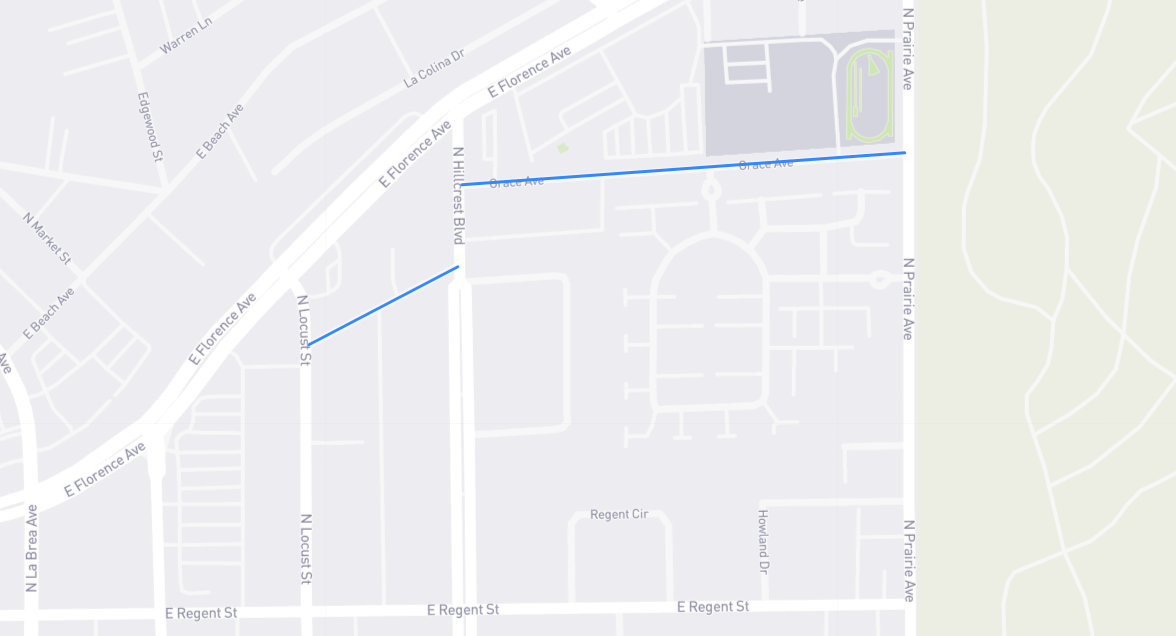 Map of Grace Avenue in Los Angeles County, California