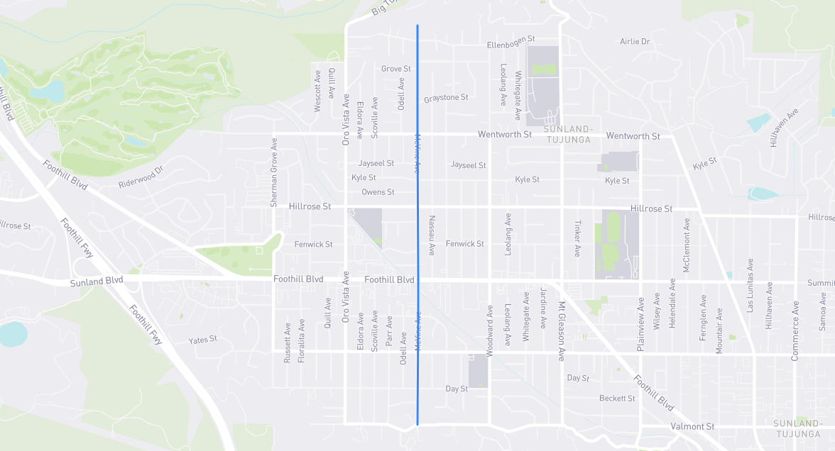 Map of McVine Avenue in Los Angeles County, California