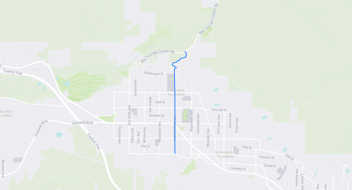Map of Mt Gleason Avenue in Los Angeles County, California
