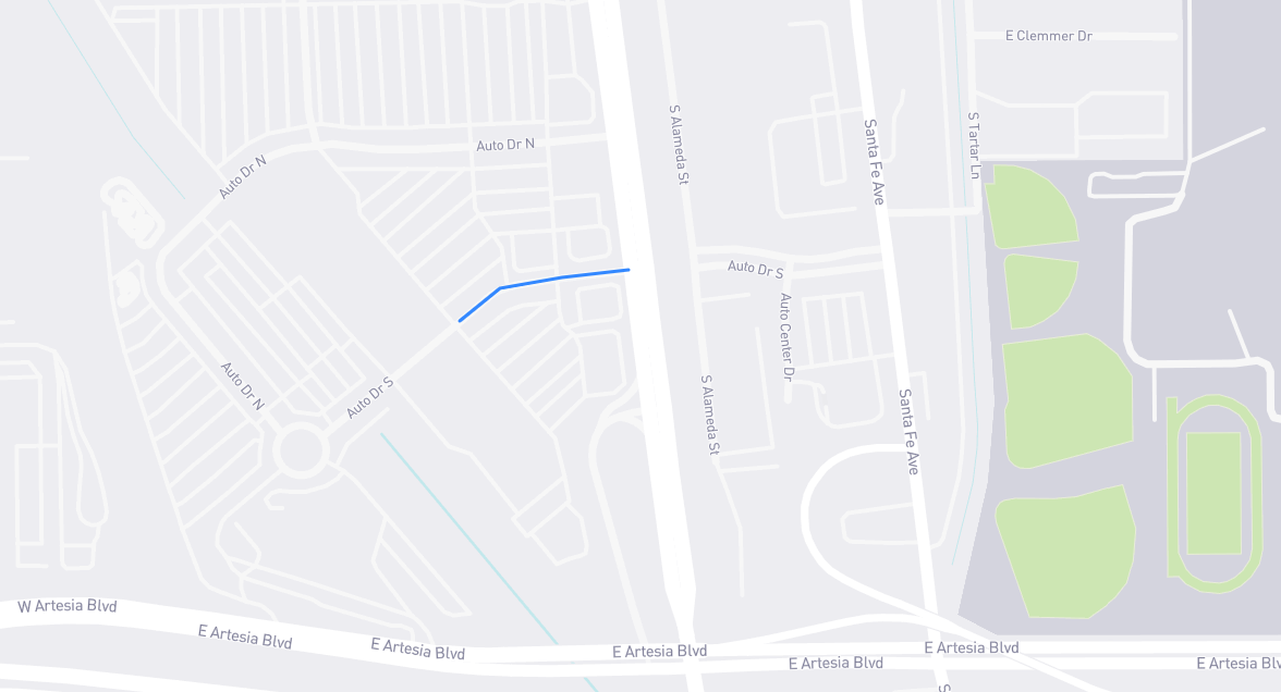 Map of Eazy Street in Los Angeles County, California