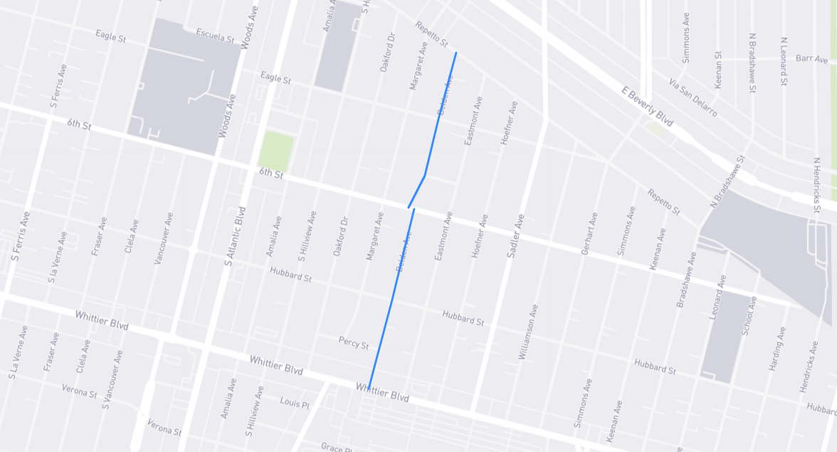 Map of Belden Avenue in Los Angeles County, California