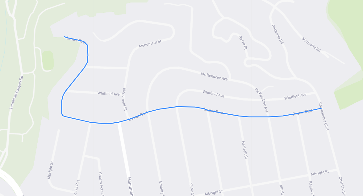 Map of Bestor Boulevard in Los Angeles County, California
