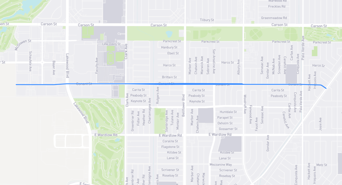 Map of Conant Street in Los Angeles County, California