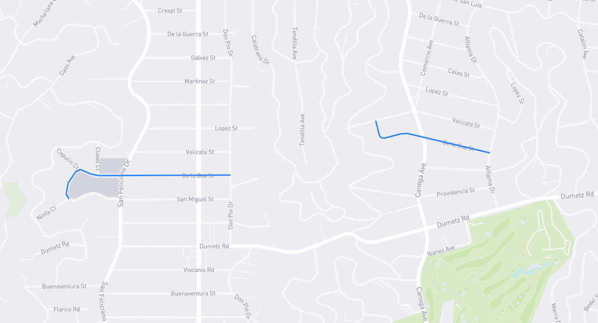 Map of De La Osa Street in Los Angeles County, California
