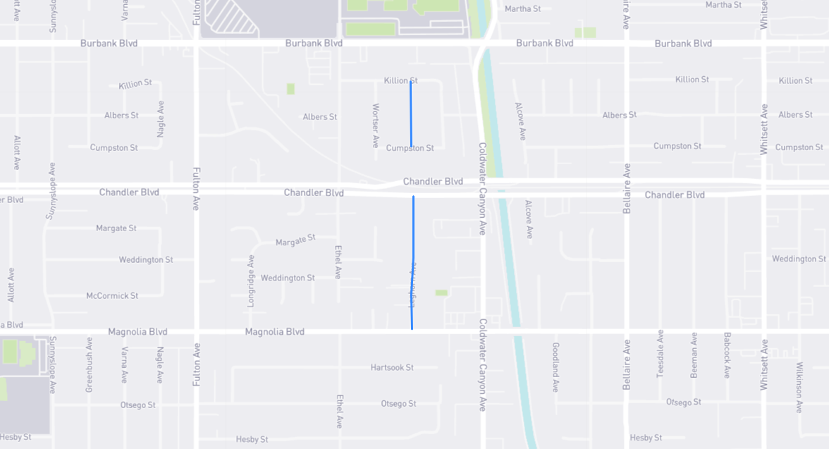 Map of Leghorn Avenue in Los Angeles County, California