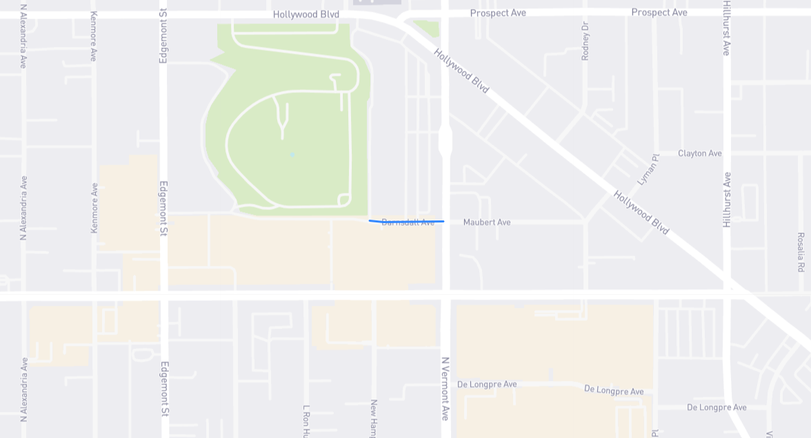 Map of Barnsdall Avenue in Los Angeles County, California