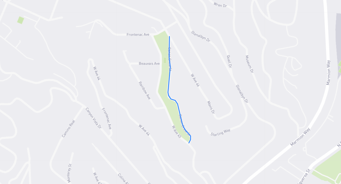 Map of Canon Crest Street in Los Angeles County, California