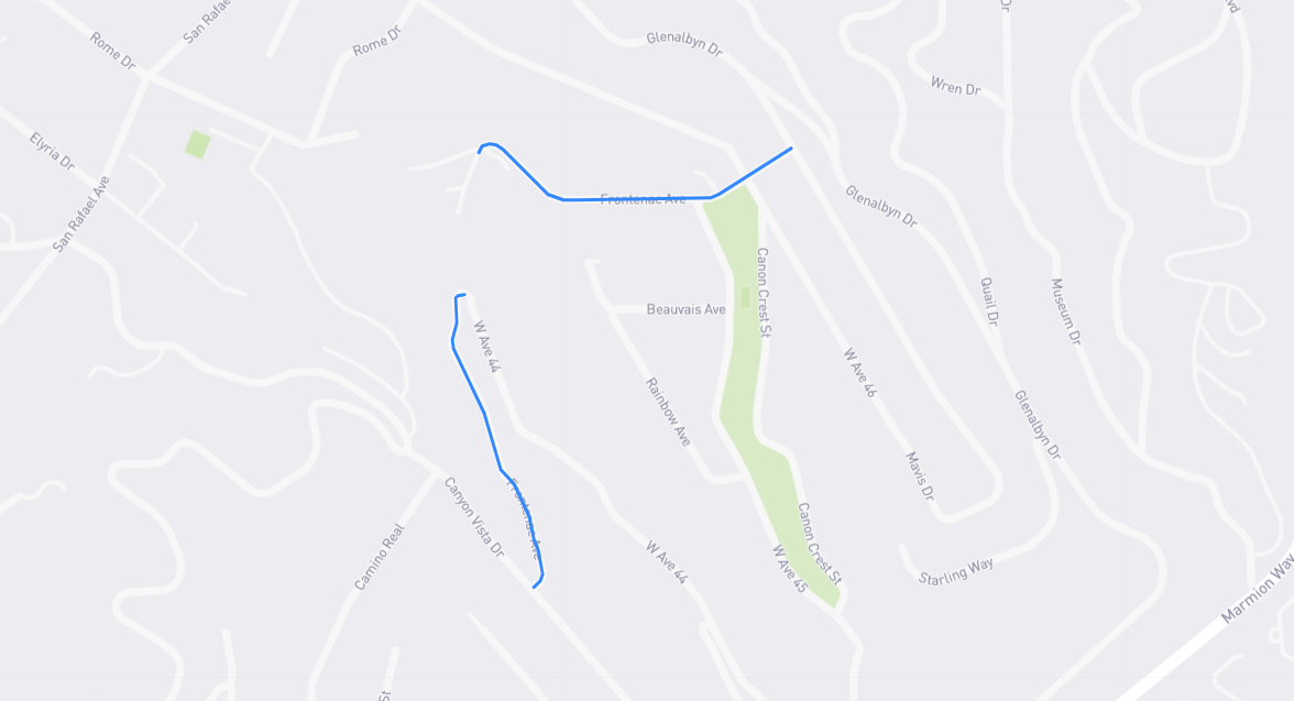 Map of Frontenac Avenue in Los Angeles County, California