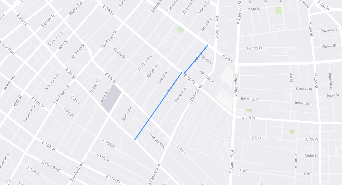 Map of Kohler Street in Los Angeles County, California