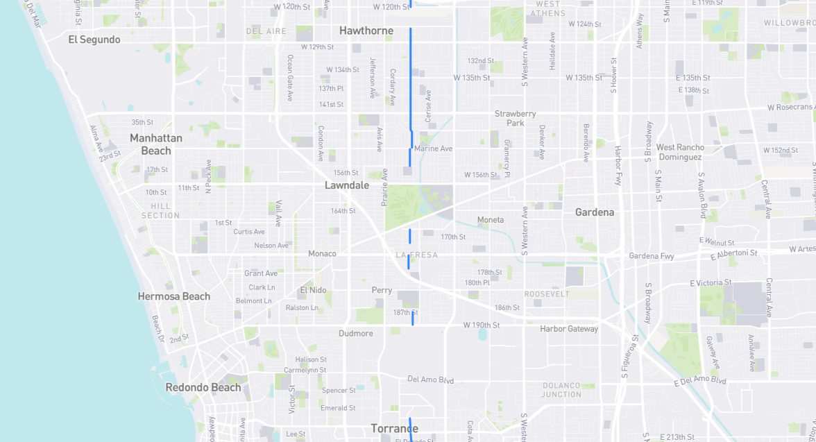 Map of Kornblum Avenue in Los Angeles County, California