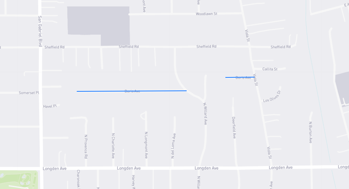 Map of Doris Avenue in Los Angeles County, California