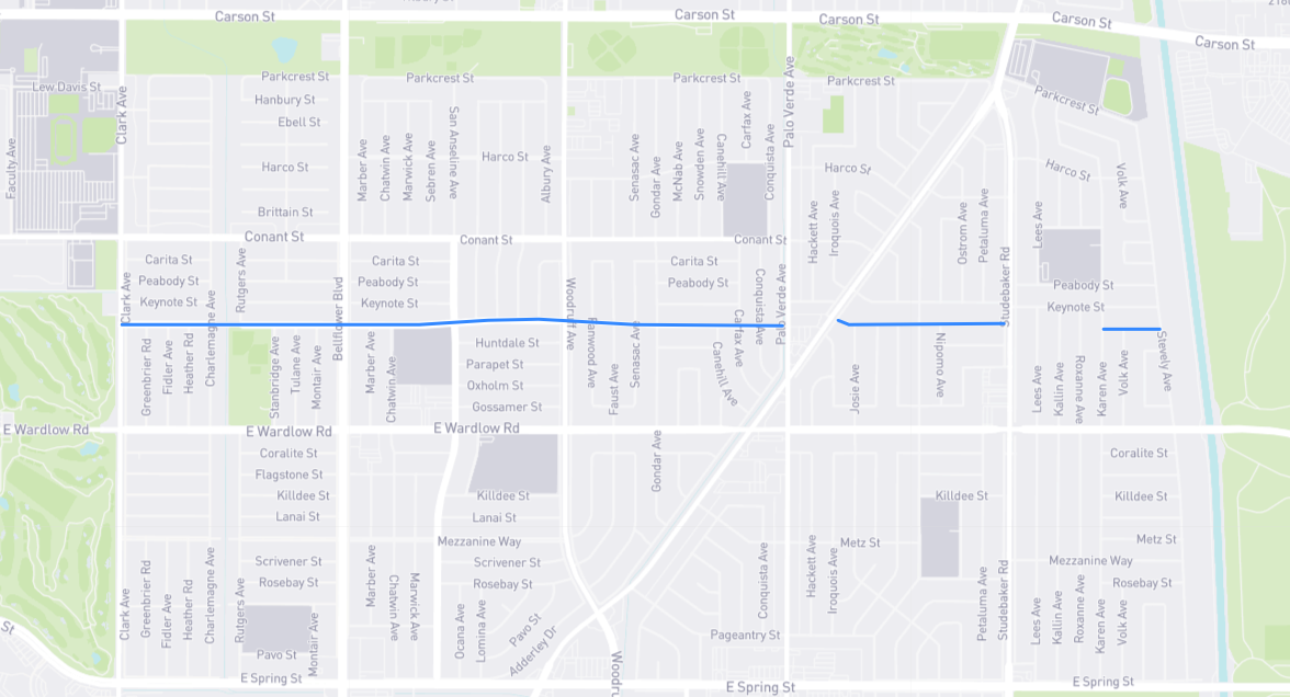 Map of Monlaco Road in Los Angeles County, California