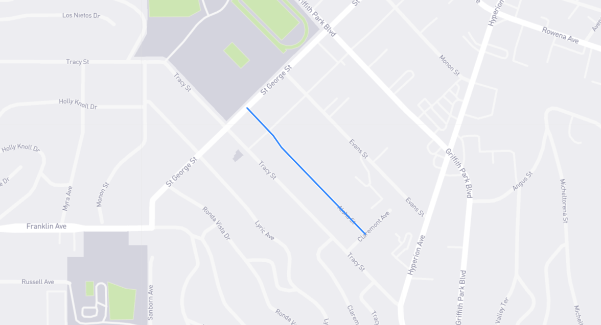 Map of Aloha Street in Los Angeles County, California