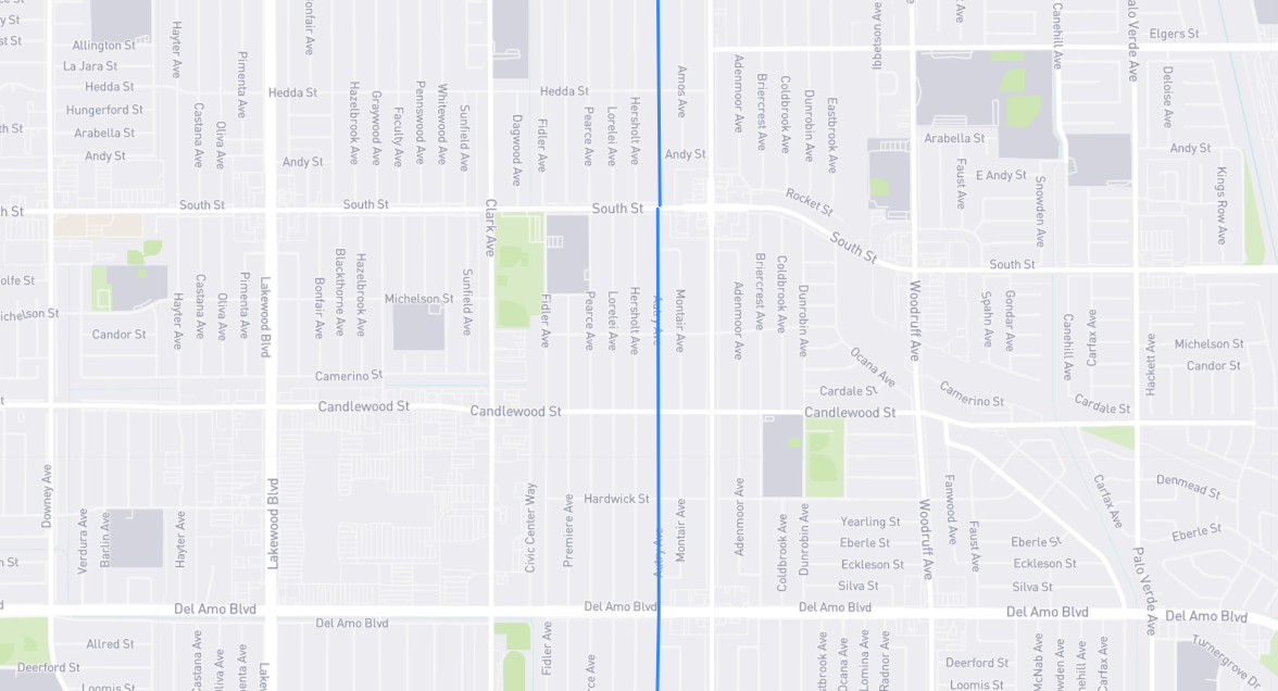 Map of Autry Avenue in Los Angeles County, California