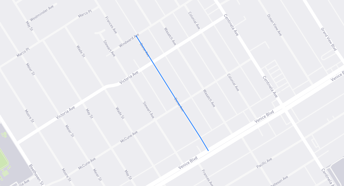 Map of Boise Avenue in Los Angeles County, California