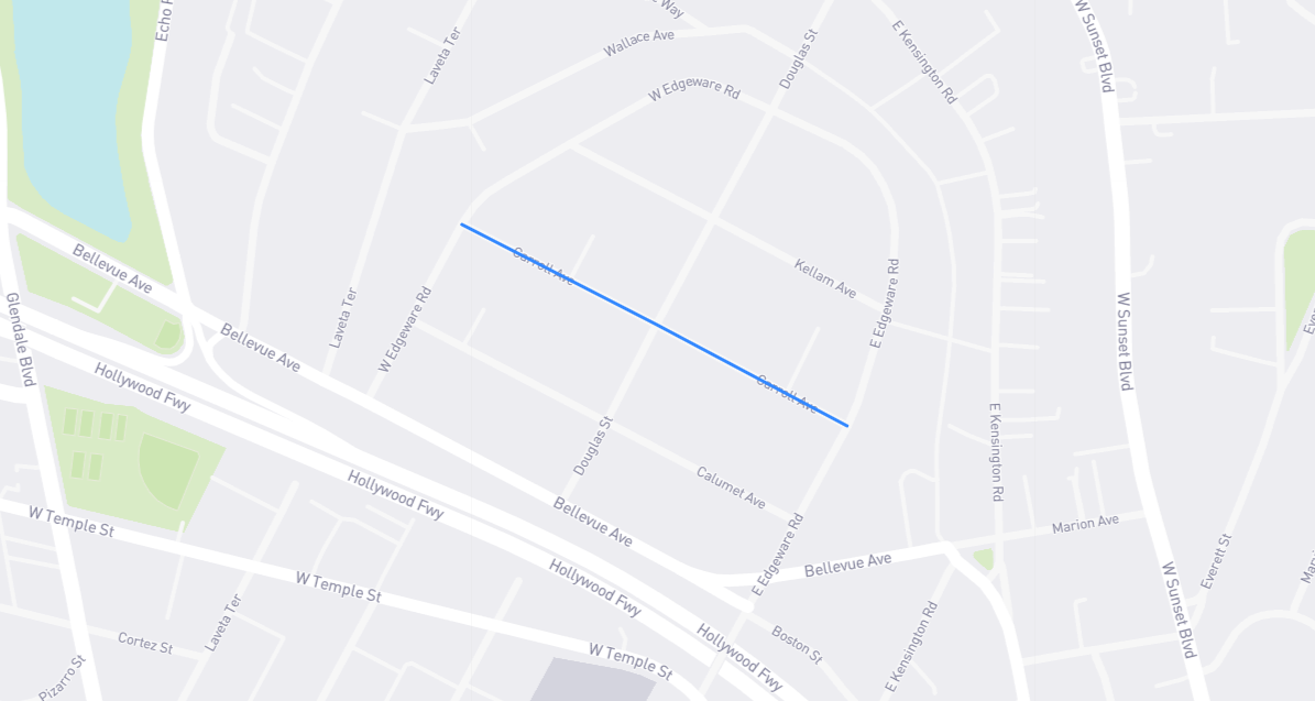 Map of Carroll Avenue in Los Angeles County, California