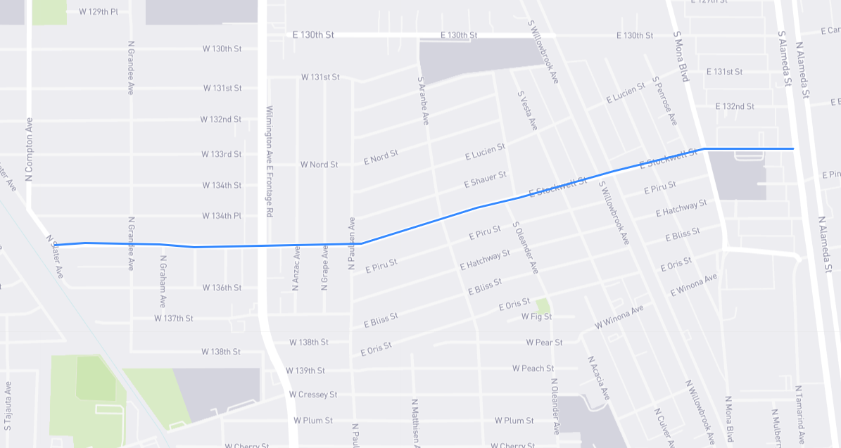 Map of Stockwell Street in Los Angeles County, California