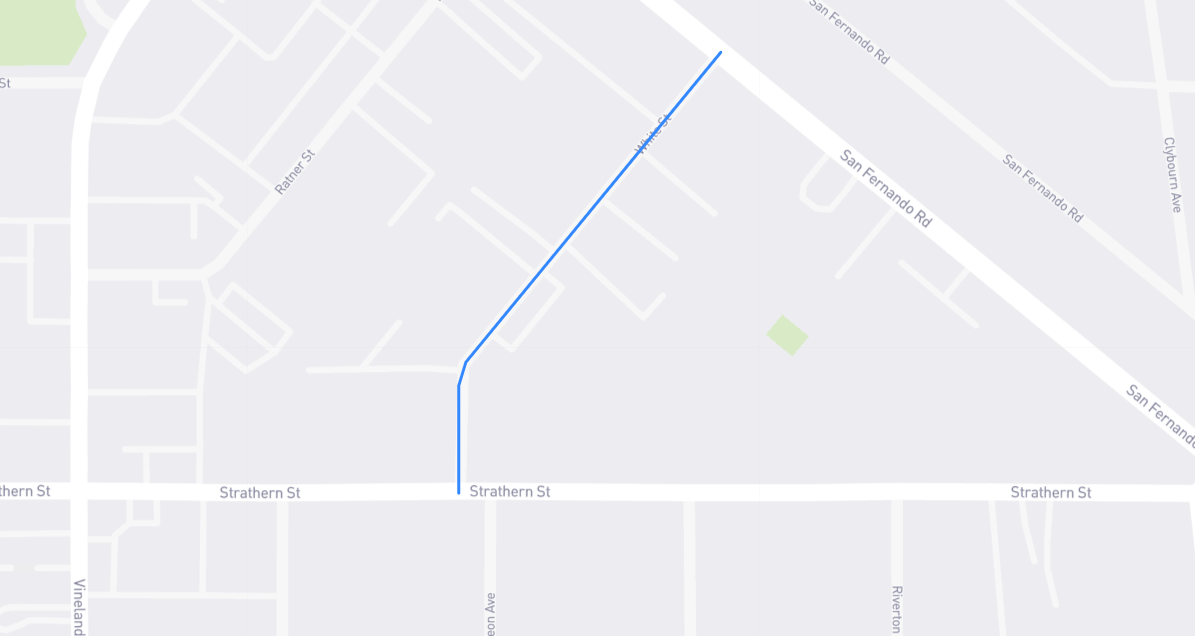 Map of White Street in Los Angeles County, California