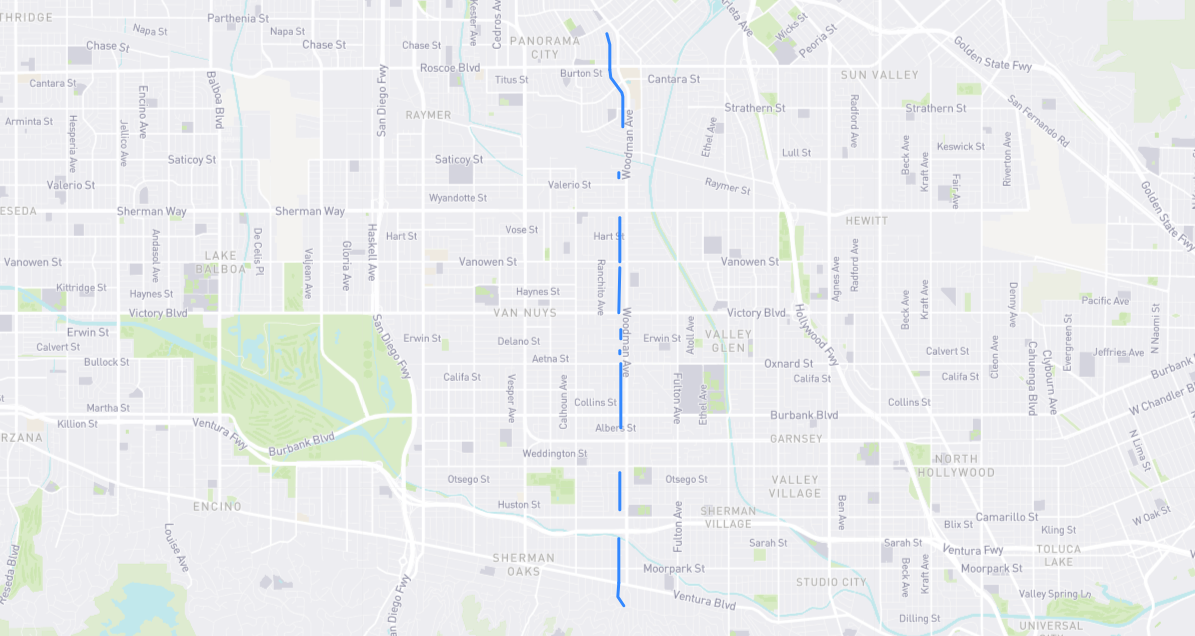 Map of Mammoth Avenue in Los Angeles County, California