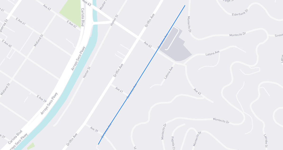 Map of Berenice Avenue in Los Angeles County, California