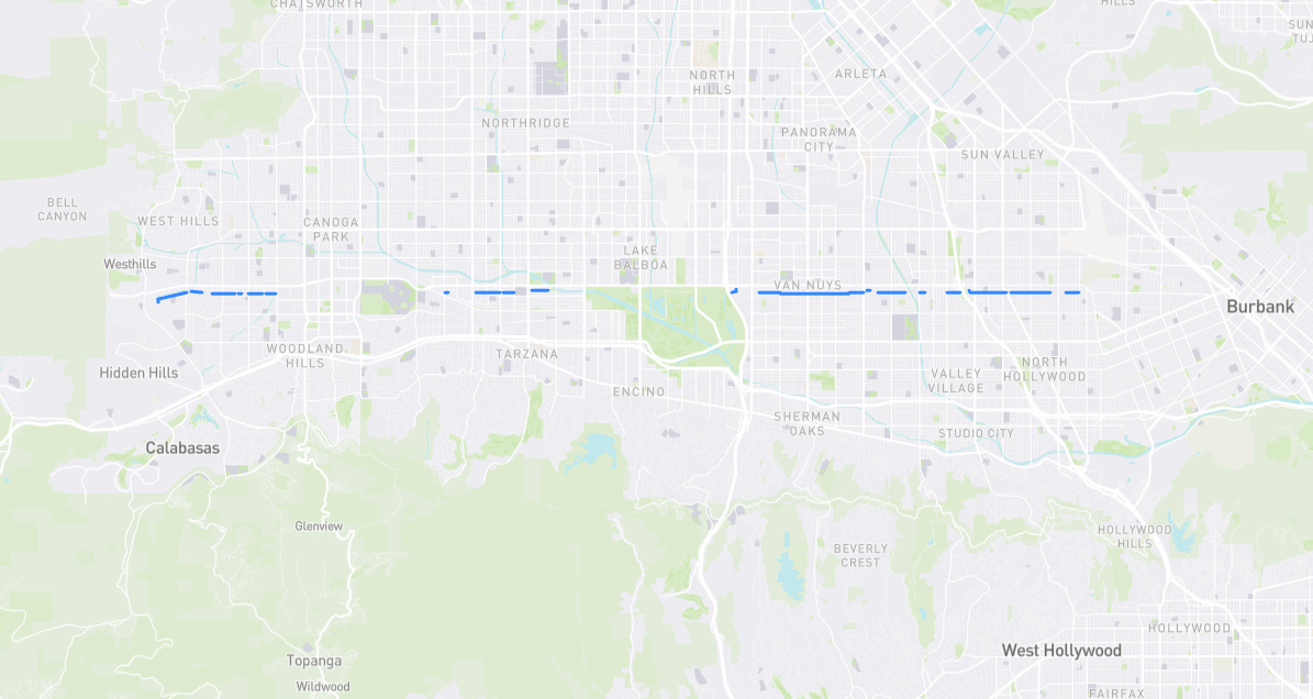 Map of Sylvan Street in Los Angeles County, California
