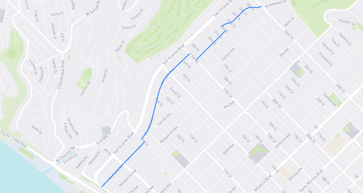 Map of Georgina Avenue in Los Angeles County, California