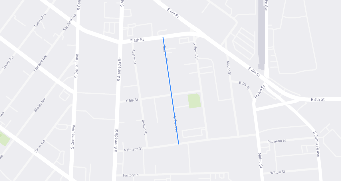 Map of Colyton Street in Los Angeles County, California